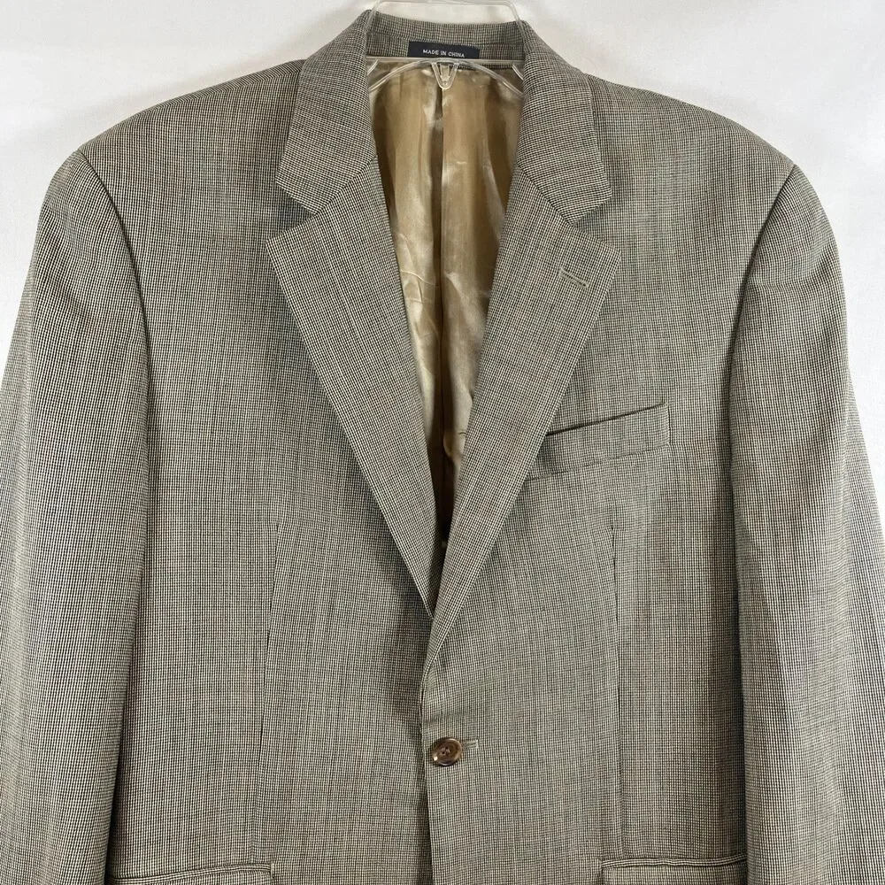Ralph Lauren Men’s Sport Coat Houndstooth Wool Lined Blazer 39R Classic